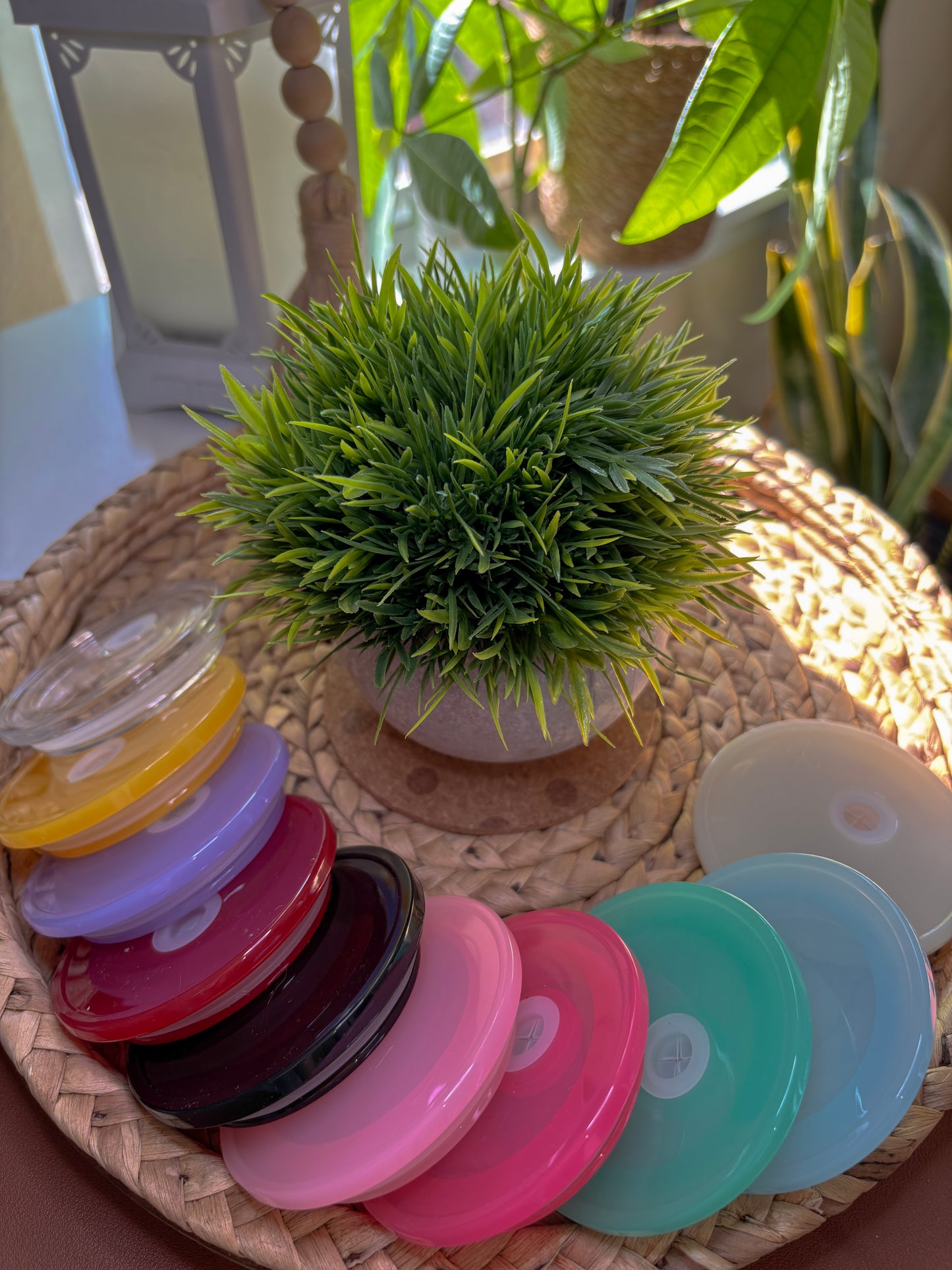 Reusable Colorful Jelly Plastic Acrylic Lids