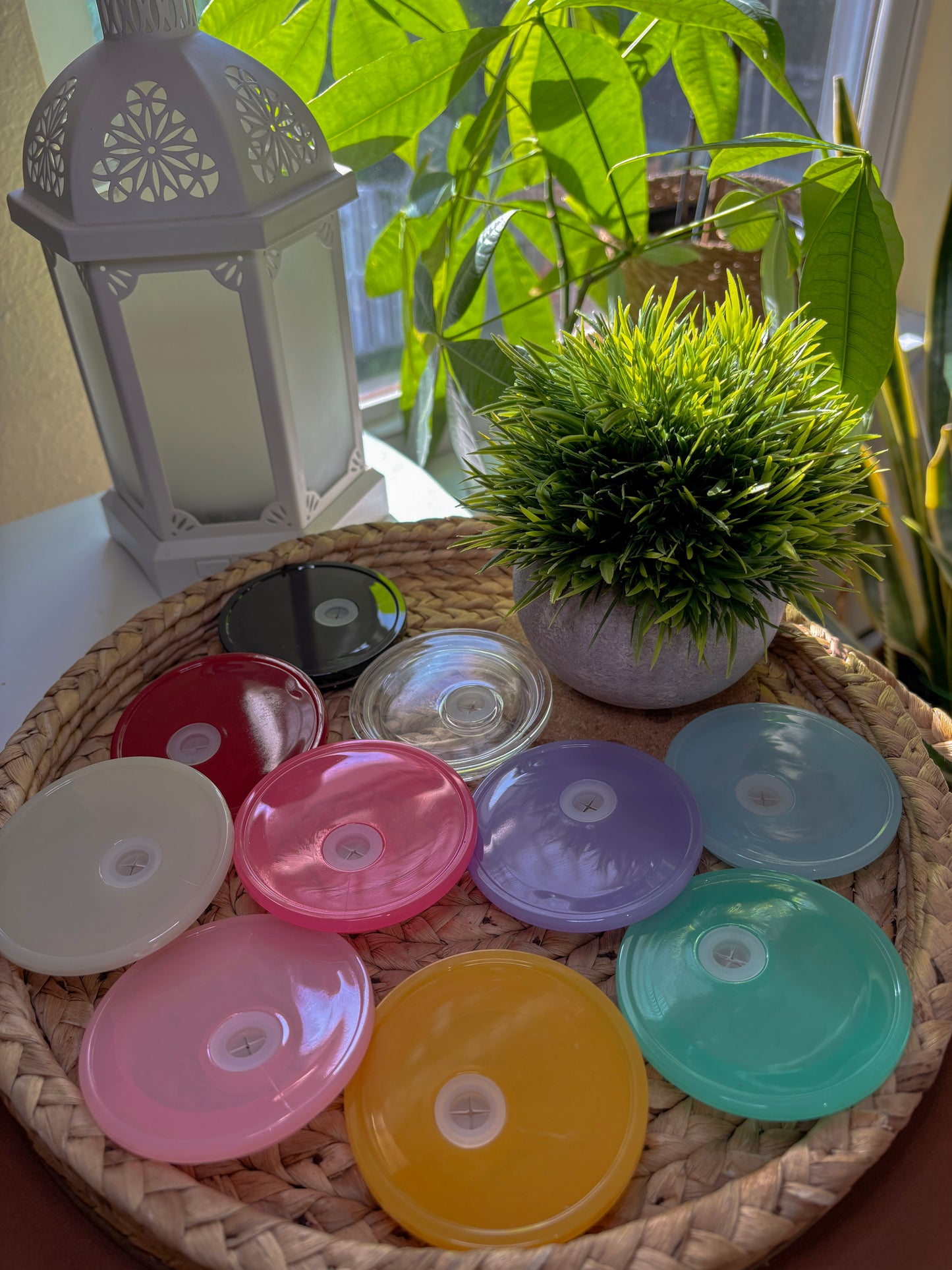 Reusable Colorful Jelly Plastic Acrylic Lids