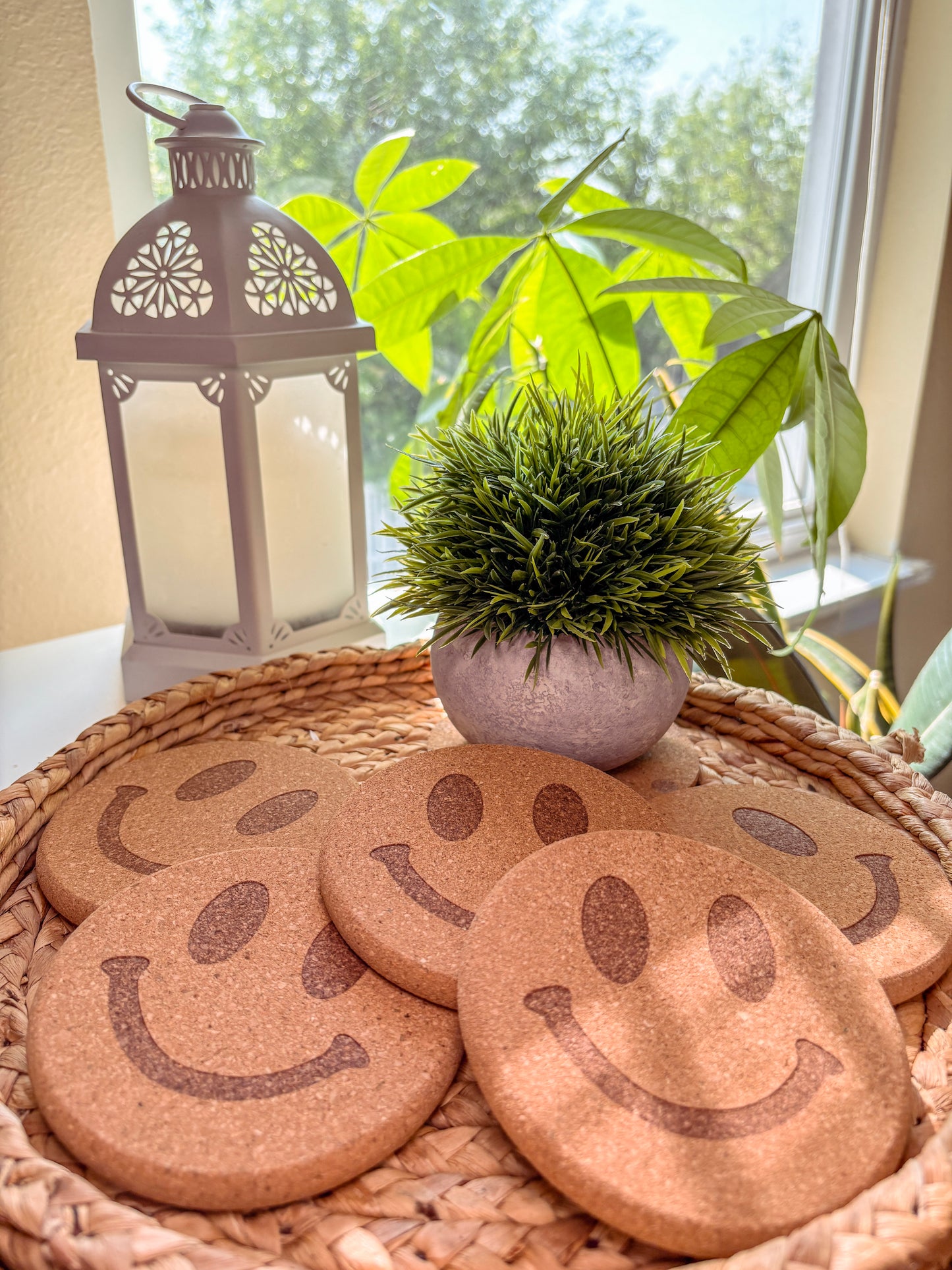Smiley Cork Coaster